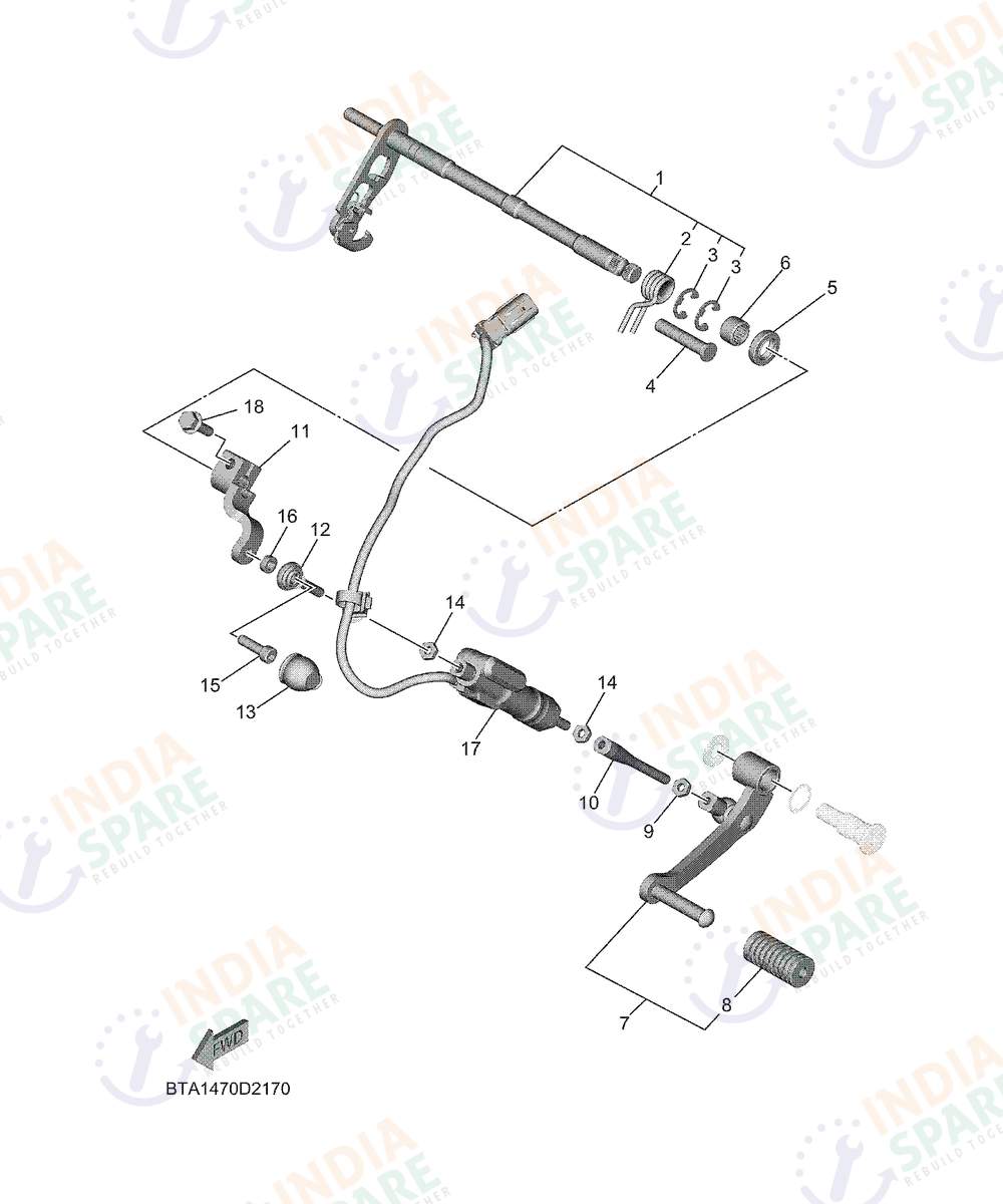 YAMAHA D921 R2 200CC Series SHIFT SHAFT
